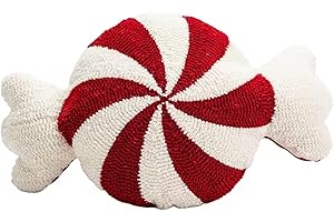 AZNZKEZHU Candy Cane Pillow, Christmas Candy Throw Pillow Xmas Red Spiral Lollipop Pillow Cute Sweet Shaped Decorations for Bedroom, Living Room, Winter Home Decor (Candy)