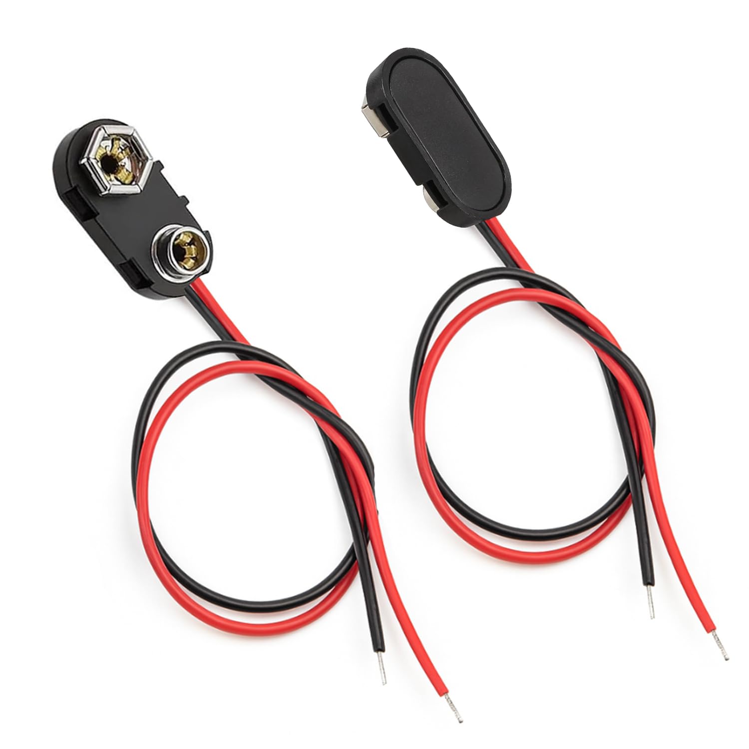 Photo 1 of 2 Pack 9V Battery Clip Connector Hard Shell for Arduino Electronics, Student Experiment, STEM Projects, and Research (I-Type)