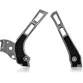 Acerbis X-Grip Frame Guards Silver/Black Compatible with Yamaha YZ125/YZ250 2005-2026/YZ125X 2020-2026/YZ250X 2016-2026 - 2464741015