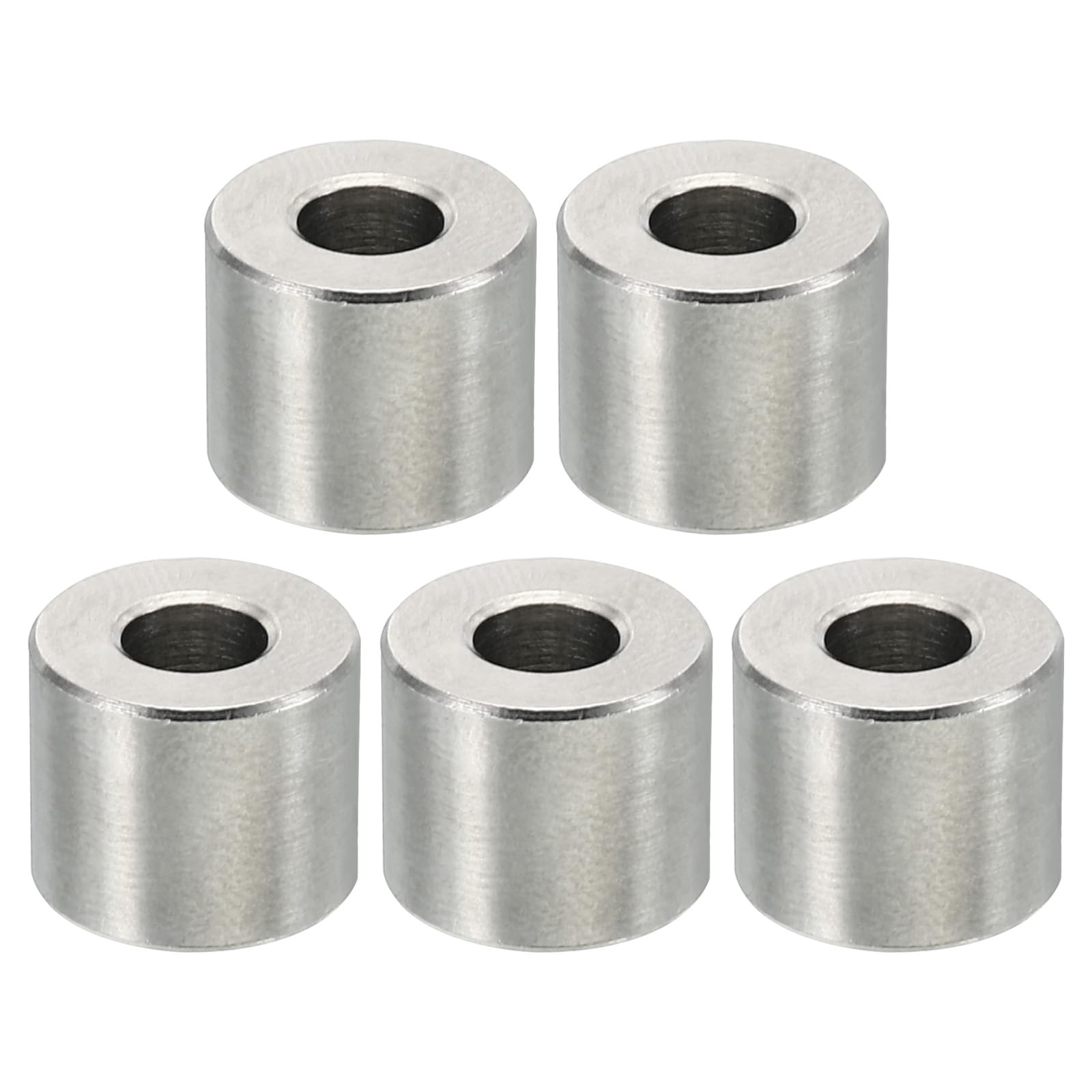 PATIKIL M5 Stainless Steel Spacers, 5 Pcs Metal Spacer Stainless Steel 5.2mm ID x 12mm OD x 10mm L Stainless Steel Spacer Screw Standoff Round for 1/5inch or M5 Screw Bolts