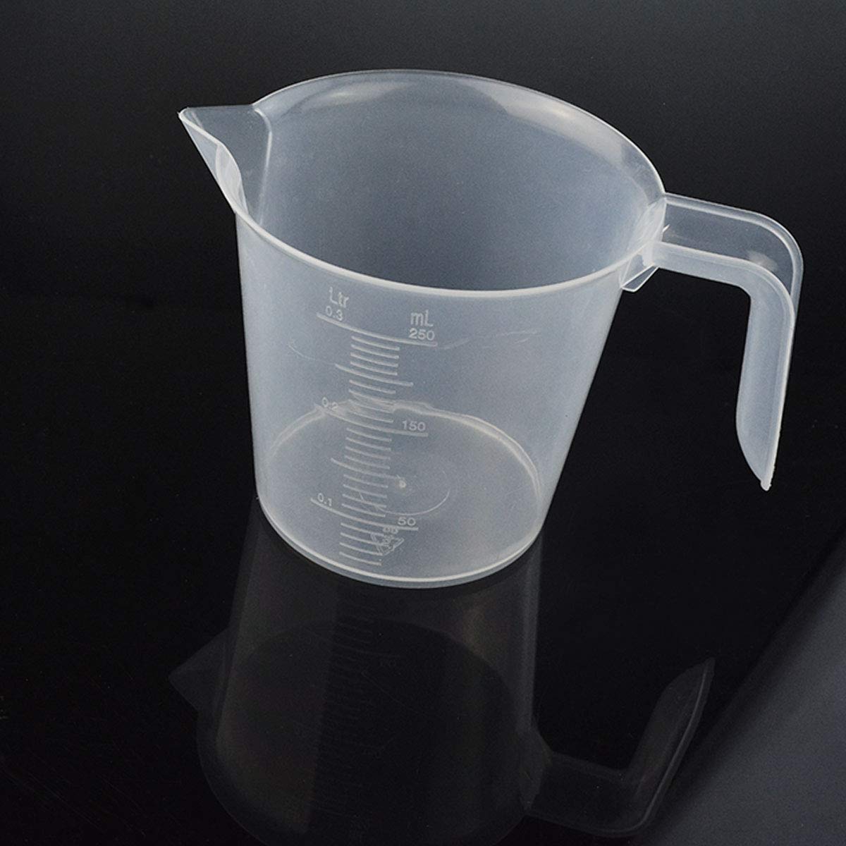 3 pcs Plastic Measuring Cups Set, HOVEOX Multi Function 4 Cup, 2 Cup and 1 Cup Capacity Measuring Cups with Handle Grip and Spout with Ml Ltr and Cup Measurement Stackable Bakeware Accessories