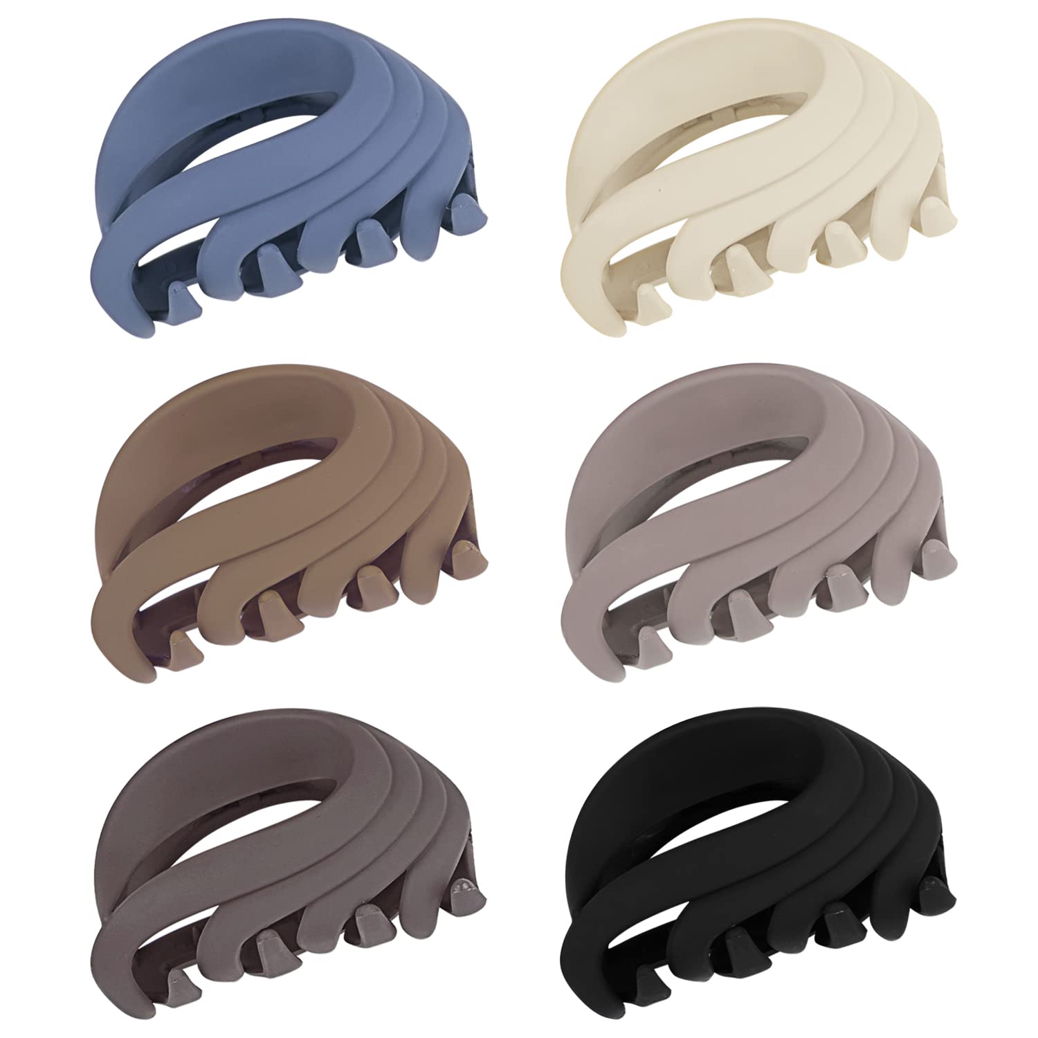 Photo 1 of Hair Claw Clips for Women, Girls & Kids - Thin to Thick Hair, 2.6 Inch Strong Matte Flower Jaw Clips, Non-Slip Clamps with Gift Box (6 Packs)