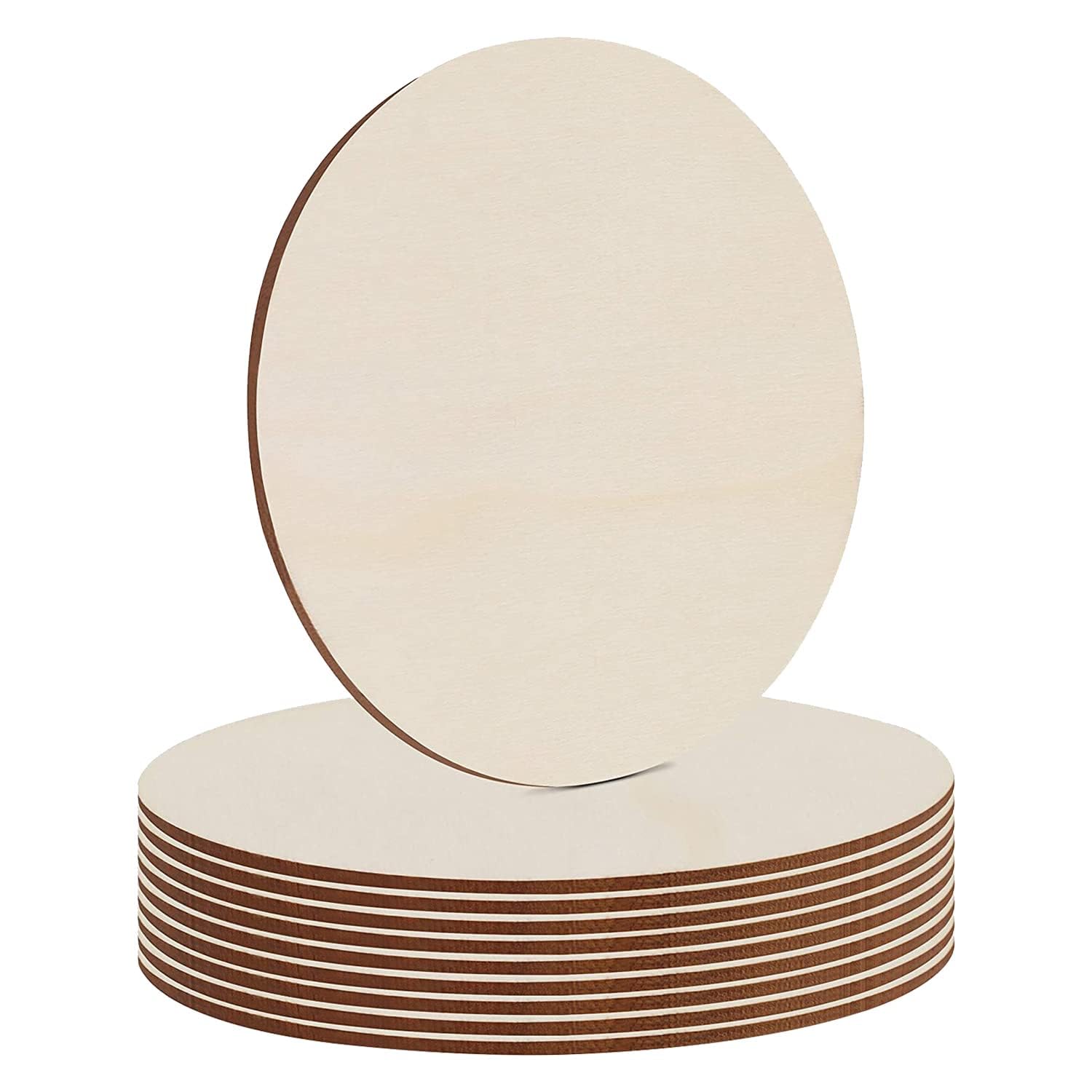 DARENYI 10 Pcs Natural Wood Discs 20cm - Unfinished Large Circles for Craft DIY Christmas Painting Ornament