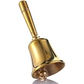 Homelavie Super Loud Solid Brass Hand Call Bell Dinner Bell (S) | Hand Bells for Seniors Bedside, Teacher Classroom Bell, Ringing Bell at Wedding, Tibetan Meditation Bells, Gift for Bedridden