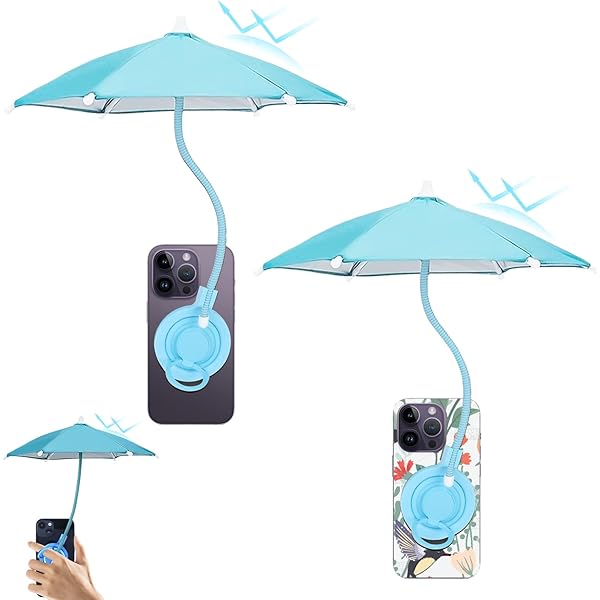 AITOEAGLE Magnetic Phone Umbrella For Sun - Flexible Adjustable Umbrella Handle,Sun