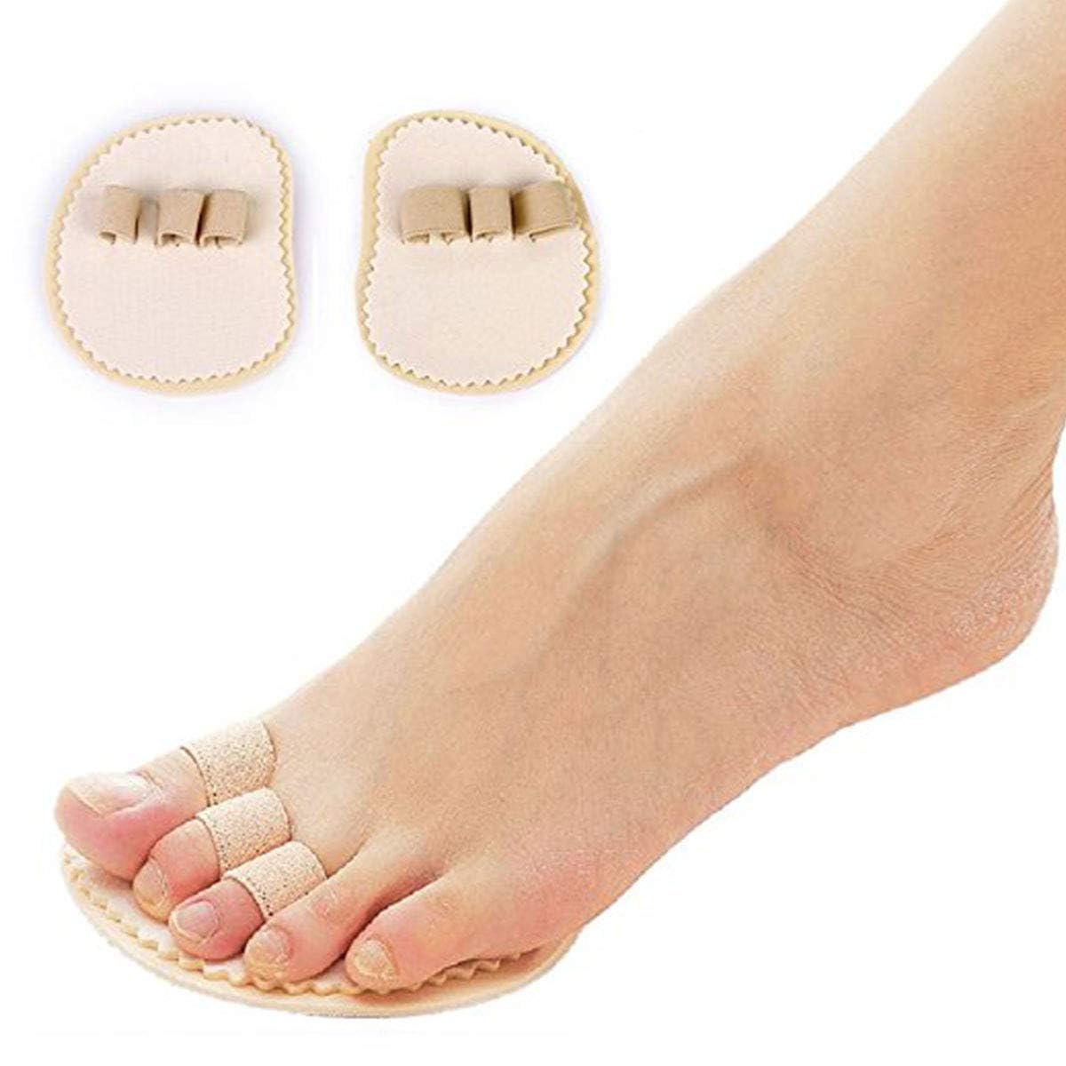 PEDIMEND Fabric Hammer Toe Protector - Rehabilitate Natural Toe Alignment - Straighten Bent Toes - Instant Help For Toes Problem - Tripple Loop Toe Straightener - Foot Care (THREE PAIRS)