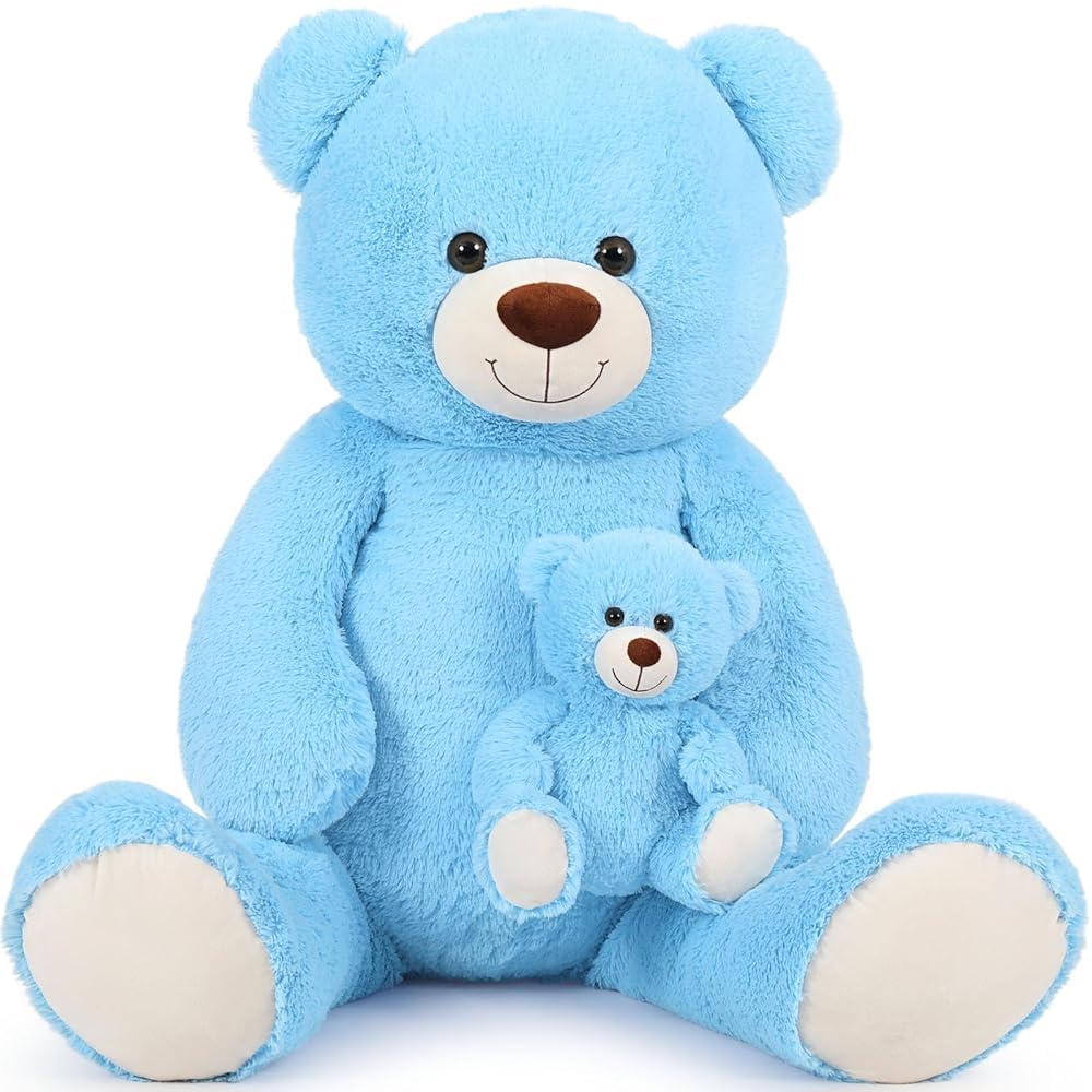 MorisMos großer Teddybär 100cm mit kleinbär, weich Teddybär groß XXL, Riesen Teddys XXL Kuscheltier für Freund Mann Männer 5
