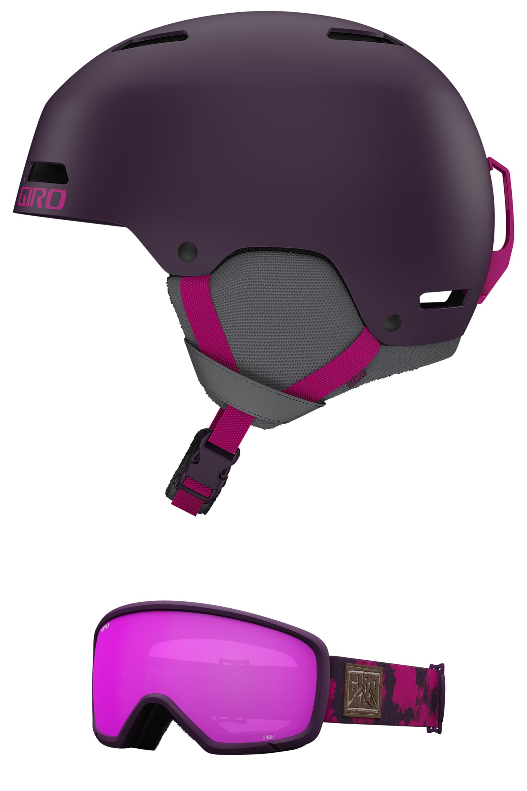 Giro Ledge Snow Helmet Goggle Combo - (Combo) Matte Urchin/Pink Street - Urchin Cloud Dust - Size Small Image