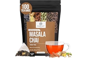 Blendart India's Original Masala Chai Tea bags (100 Count) Classic Black Tea blended with Ginger Cardamom and Exotic Spices Robust & Spicy Whole Loose-Leaf Tea Bags, Resealable Ziplock Pouch