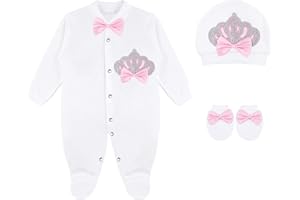 Lilax Baby Girl Newborn Crown Jewels Layette 3 Piece Gift Set