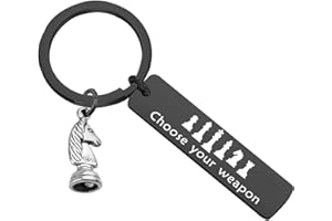 SEIRAA Chess Lover Gift Nerdy Science Gift Choose Your Weapon Keychain Funny Gift For Chess Players