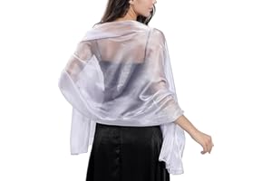 Ladiery Silky Shawls and Wraps for Evening Dresses Women Sheer Soft Bridesmaid Wedding Formal Party Organza Shawl