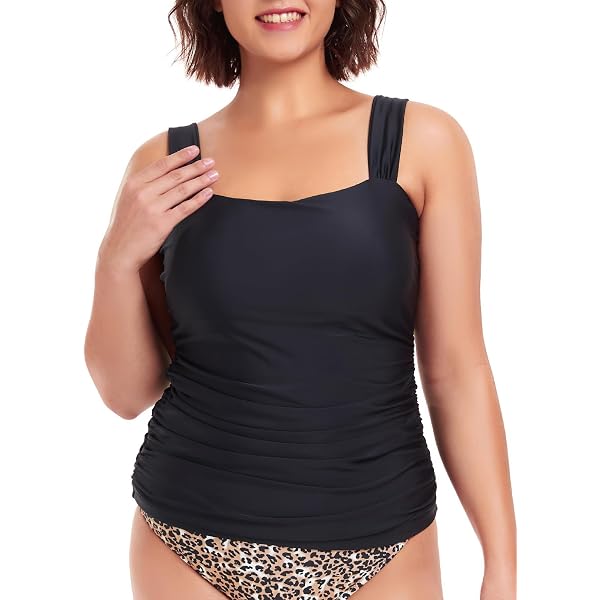 Haut De Maillot De Bain Lands' End à Pois Noir Taille 4 - Débardeur Avec Soutien Intégré