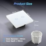 BSEED Smart Light Switch 2 Gang 1 Way with Neutral White Glass Panel view 4