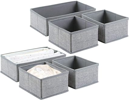 mDesign Cajas almacenaje juego de 6 – Cajas almacenaje ropa ...