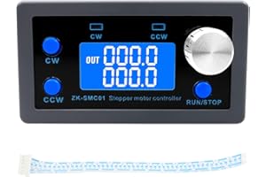EMIHO Stepper Motor Controller DC 5-30V Fit for Nema17/23 Motor, 1/128 Micro-Step Resolution Forward Reverse Delay Time Angle Speed Adjustable Stepper Motor Control Module with HD Display