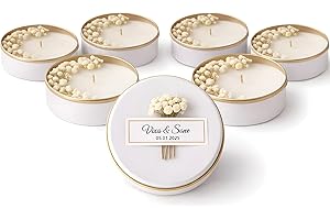 Personalized Natural Soy Wax Wedding Favor Candle Gift Set for Guest - Fall Winter Christmas Custom Dried Flower Bridal Baby 