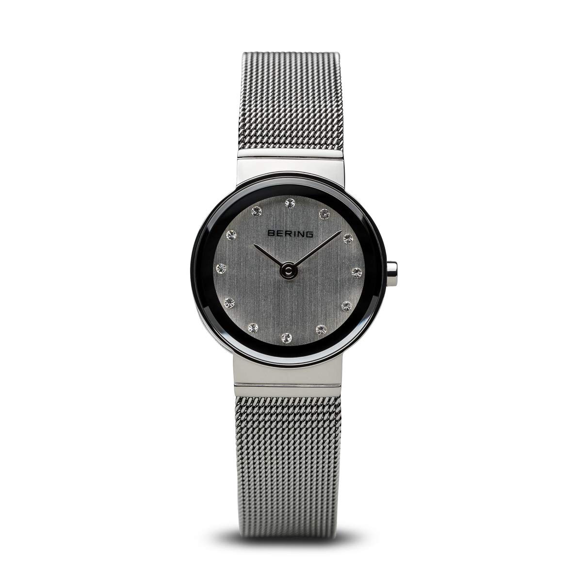 BERING Women's Quartz Watch, 22 mm Silver Stainless-Steel Case and Silver Dial, Milanese Strap, Sapphire Crystal, 3 ATM, 10122-000