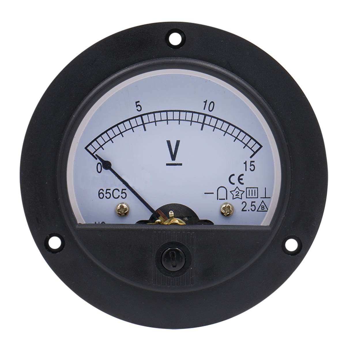 Unifizz 65C5 Analogue Panel Meter Volt Voltage Gauge Analog Voltmeter DC 0-15 V Black