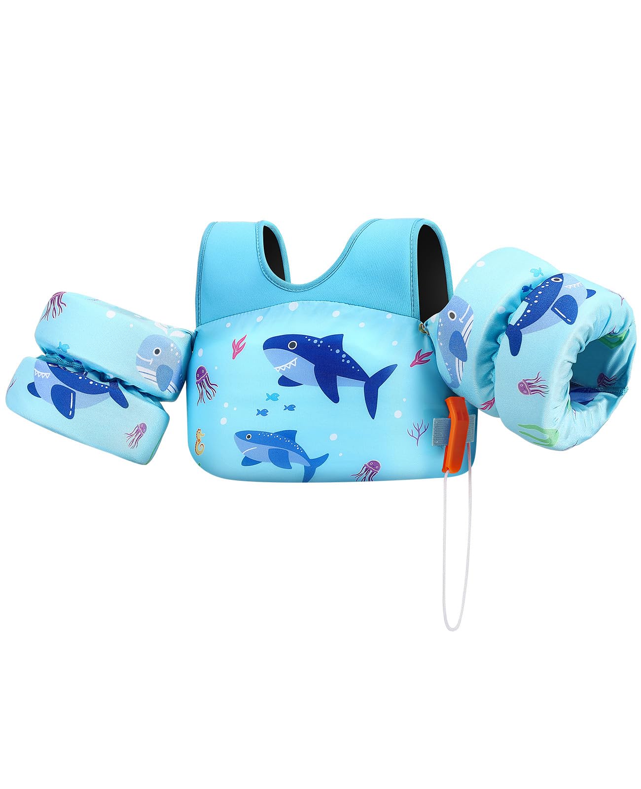 HeySplash Swim Vest for Kids, Puddle Float Jumper with Safety Buckle