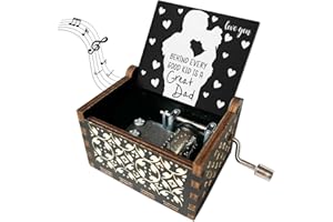 JIRIM-BEUTY Father Gifts Behind Every Good Kid is a Great Dad fathers day box Wood Music Boxes Dad Birthday Gifts from Daughter Gifts for Fathers Day Vintage Hand Crank U R My Sunshine Music Box - JRM655