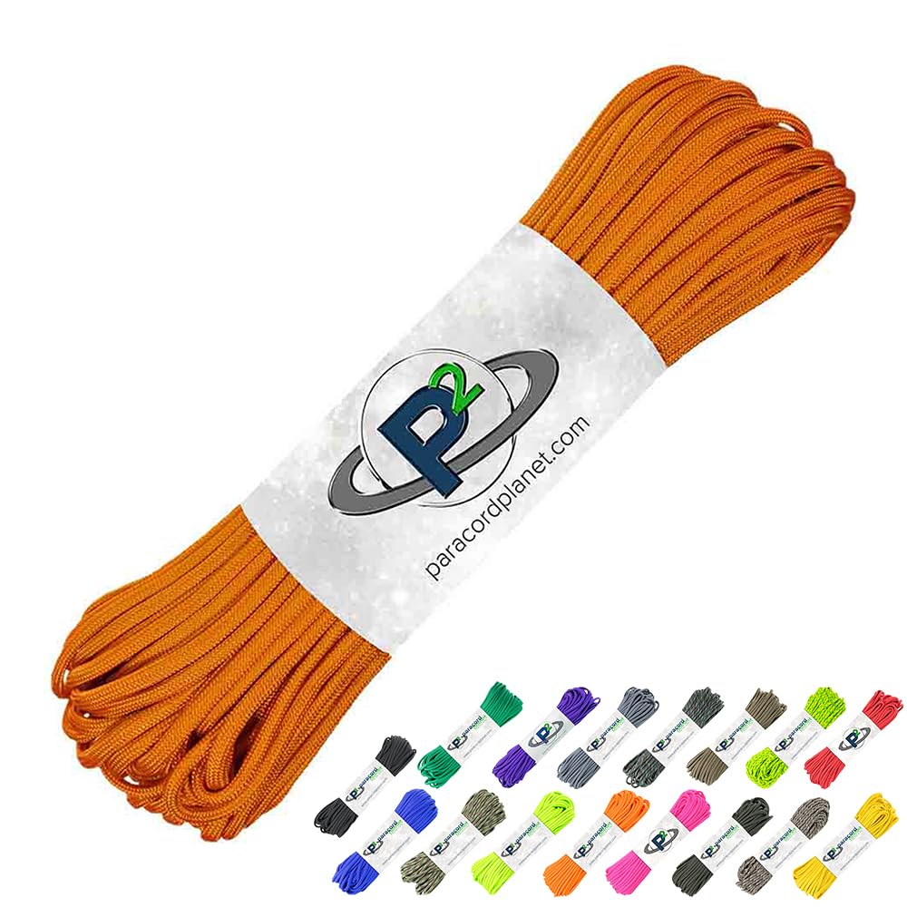 Paracord Planet 100' Hanks Parachute 550 Cord Type III 7 Strand Paracord Top 40 Most Popular Colors (Goldenrod)