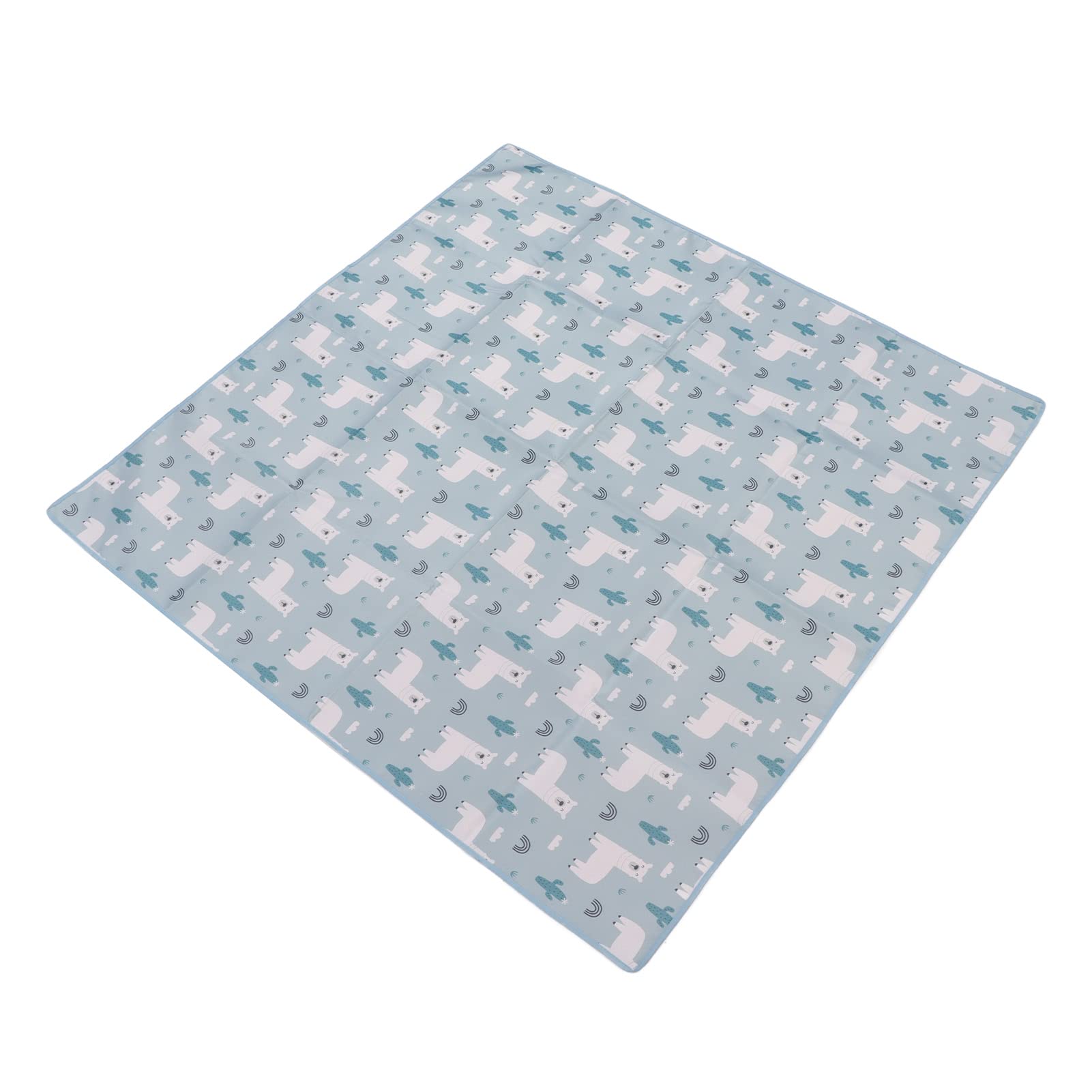 110x110cm Blue Polyester Fibre Padded Play Mat Reversible Foldable Play Mat for Toddler Protection, Play Crawling Mat