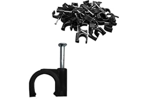 STEVENCA SWZHAI 80PCS Black Half Clamp J-Hook with Nail, 25mm/1" Pex Clamps Nail in Cable Clips Ethernet Cable Nails Wire Clips, Cable Tacks Pex Hangers for Tubing Pipe Pex Cable Pipe Support