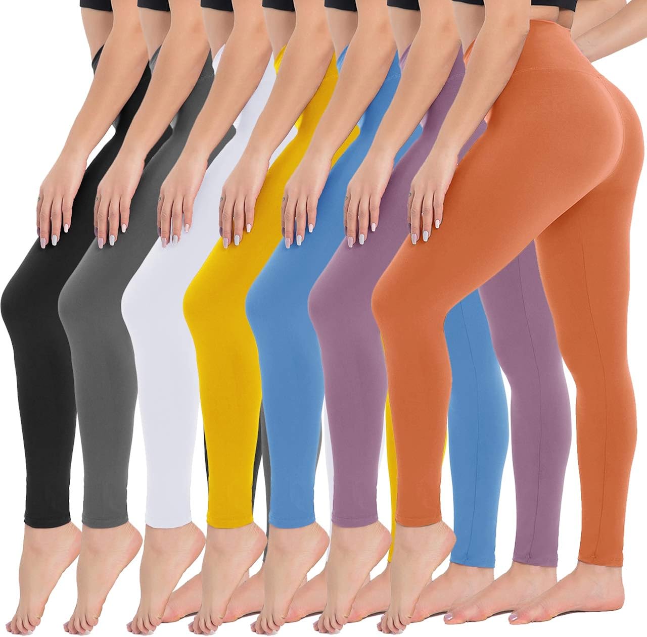 CAMPSNAIL High Waisted Workout Leggings for Women - Soft Athletic Tummy Control Yoga Pants Pack Tights for Running Cycling : Clothing