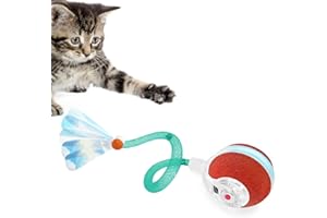 YVE LIFE Interactive Cat Toys Ball for Indoor Cats,[2025 Newly Upgraded] Agile Moving Cat Ball with Elastic Mesh Tail,Automatic Kitten Toys for Bored Indoor Adult Cats,Motion Activated (Burgundy)