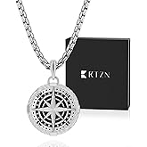 RTZN® Pendant Necklace for Men – Premium Stainless Steel Silver Pendant Necklace with 22" Chain + 2" Extension – Waterproof & Non-Tarnish Small Pendants for Men – Bold Symbols of Strength & Legacy