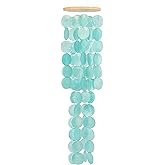 Wind Chimes for Outside - 31'' Handcrafted Turquoise Capiz Shells Windchime Coastal Style Decor for Indoor/Outdoors, Garden Decor, Great for Women, Wind Chimes Lovers and More