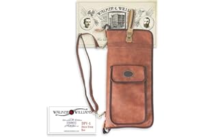 Walker & Williams DPV-1 Chestnut Drum Stick Bag with Detachable Straps Holds 10-12 Pairs