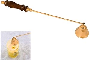 ARSUK Candle Snuffer, Fire Extinguisher with Long Handle to Safely Extinguish Candles, Stainless Steel 12 x 2in (Wooden Handle)