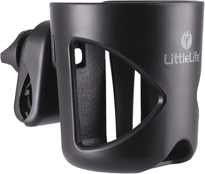 LittleLife Buggy Cup Holder Universal Bottle Organiser for Stroller Black