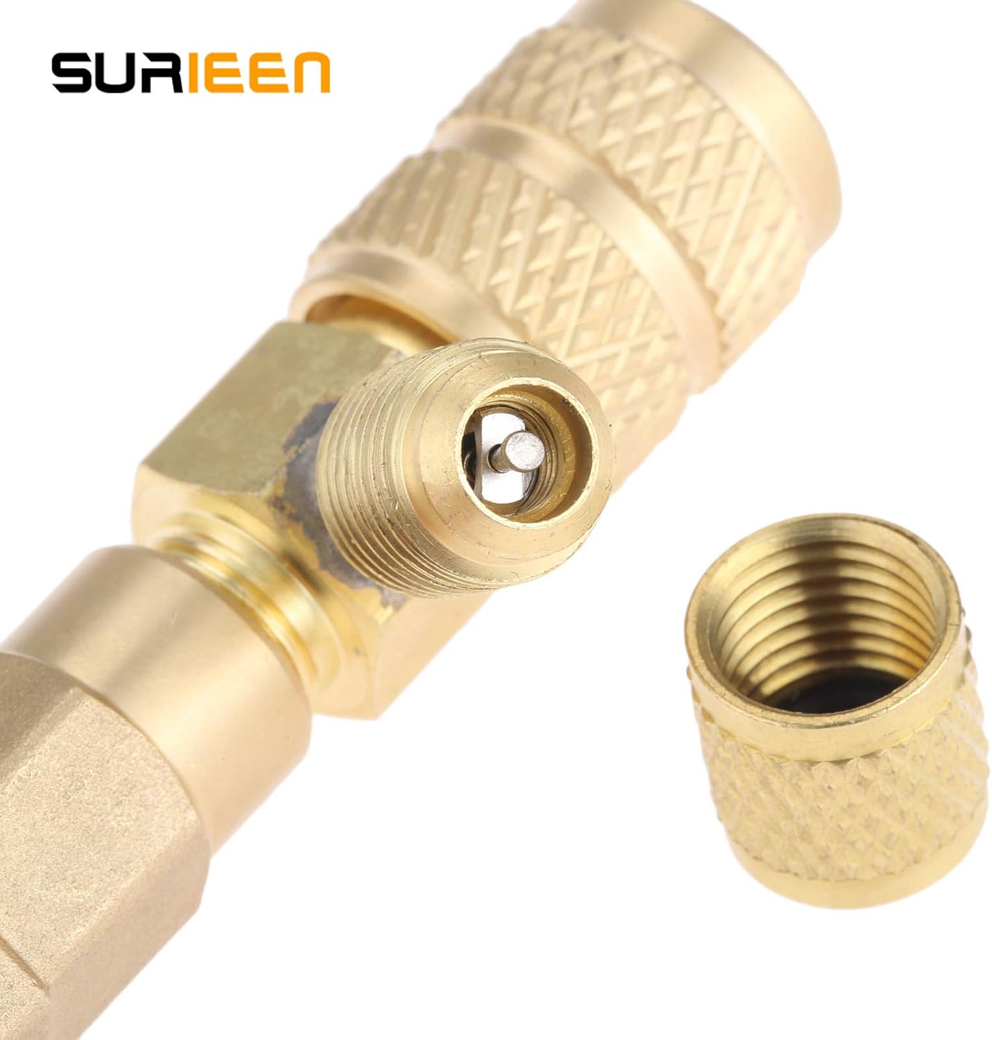 R410A R22 Valve Core Remover & Installer with Dual Size SAE 1/4 & 5/16 Port Air Conditioning Line Repair Tools for R404A R407C R134A R32 HVAC System: Automotive