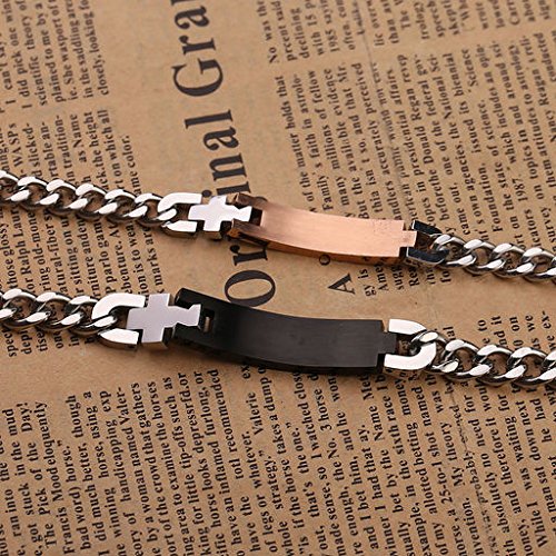JOVIVI Edelstahl Partner Armband Curb Kette Handgelenk Panzerkette Gravur True Love Liebhaber Partnerarmbänder,Set/2pcs