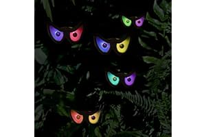 Twinkle Star Halloween Decorations Flashing Eyes String Lights, RGB Color Changing Spooky Light Up Eyeball Waterproof Battery Operated Decoration String Lights for Halloween Indoor/Outdoor Décor