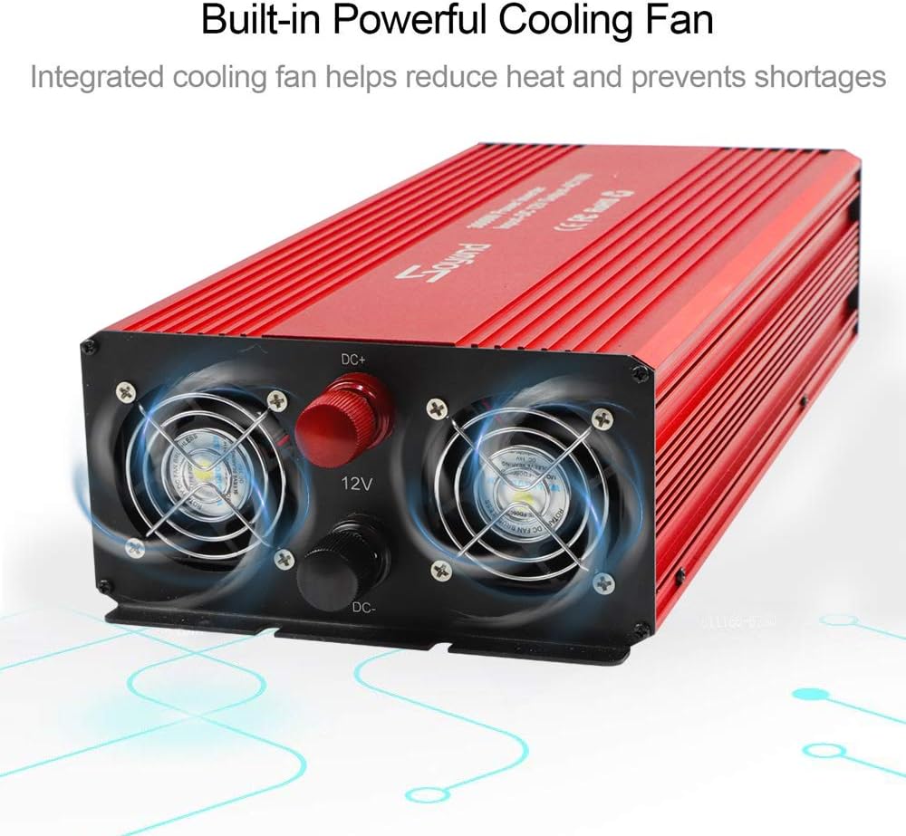 soyond 3000W Power Inverter Modified Sine Wave Converter for Home Car RV with AC Outlets Converter DC 12V in to AC 110V Out: Automotive