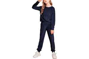 Arshiner Girls 2 Piece Outfit Sweatsuits Set Kids Velour Sweatshirts & Sweatpants Tracksuits Set for Girls