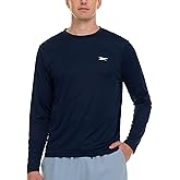 Reebok Rash Guard for Men, Long Sleeve Mens Swim Shirt, Fishing Hiking UPF+ 50 UV Protection