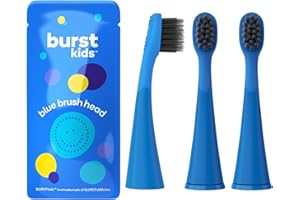 BURST Genuine Replacement Heads for Kids Electric Toothbrush (Blue/3 Pack) | Perfect Fit | Ultra Soft Bristles | 9 Months of Supply