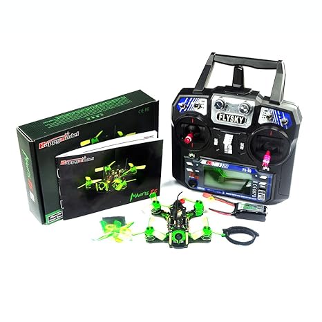 Qwinout Happymodell Mantis85 85mm FPV Renn-Drohne Pure Carbon Quadcopter Rahmen Kit mit Flysky FS-I6 Sender RTF-Drohne (Modus