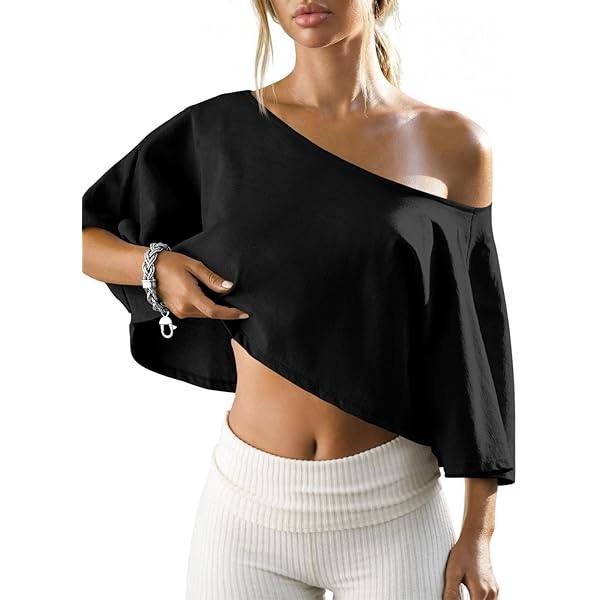 シャツ/ブラウス(長袖/七分) Off-the-shoulder Cropped Shirred Top Off-the-shoulder Cropped Shirred Top | ヤマダウェブコム