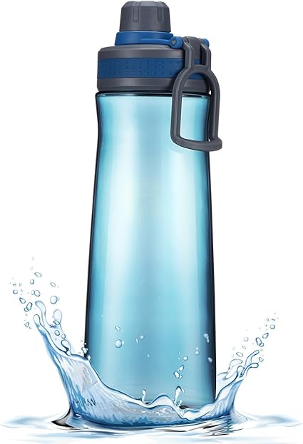 Bouteille D Eau Sport 1l Tritan Sans Bpa Et Materiel Dessin Fine Carry Loop Bleu Ou Gris Bleu Amazon Fr Sports Et Loisirs