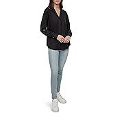 DKNY Womens Splitback Longsleeve Everyday Versatile Tops