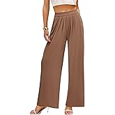 Am Direct Women's Loose Casual Wide Leg Pants with Comfortable high Waistband Pockets and Flowing Pant Legs