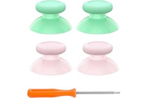 eXtremeRate Replacement Controller Joystick for Xbox One - 4 PCS Mint Green & Cherry Blossoms Pink Analog Thumb Sticks for Xbox Series X/S, Xbox One S/X, Elite Controller with Repair Kit Screwdriver