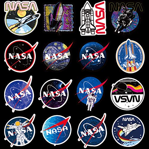 61UKPJv5%2B0L 50 Pcs NASA Stickers Space Explorer Decals for Water Bottle Hydro Flask Laptop Luggage Car Bike Bicycle Waterproof Vinyl Universe Astronaut Stickers Pack - Image 4