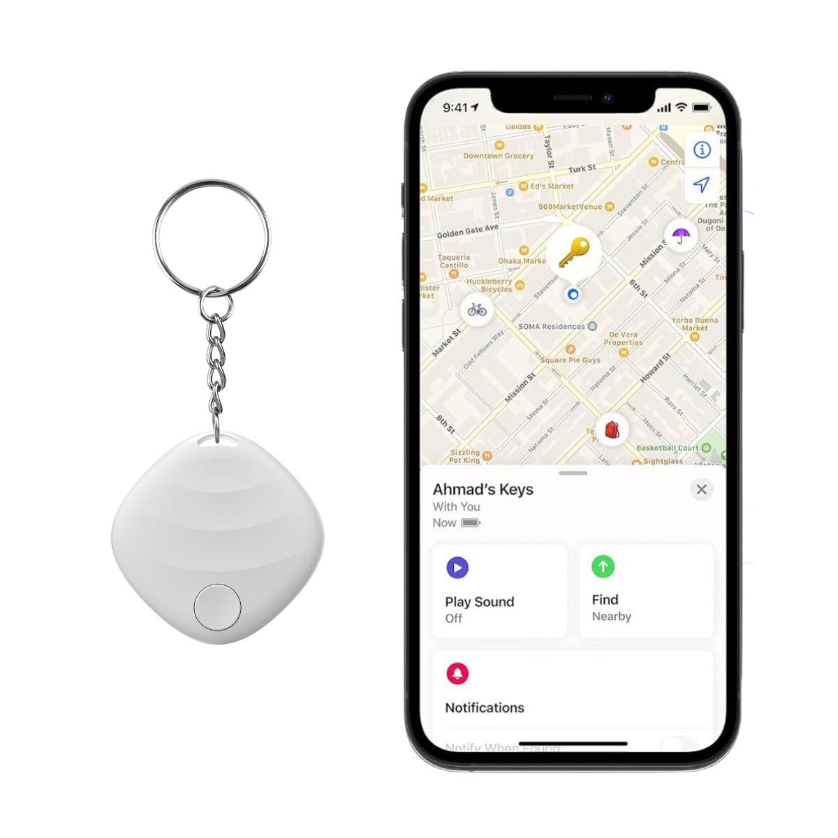 Photo 1 of Tagit Key Finder and Item Finder, Works with Apple Find My App (iOS ONLY) for Keys, Luggage, Pets, Backpacks and More